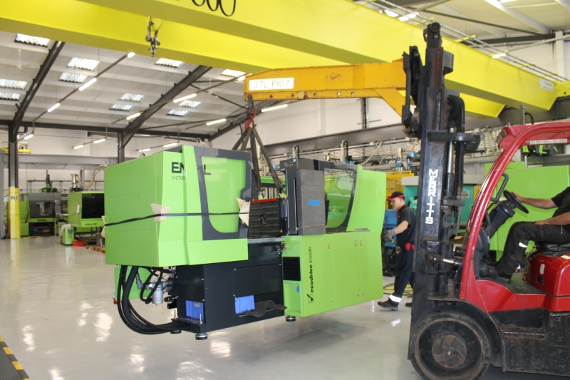 ENGEL e-victory injection moulding machine being delivered